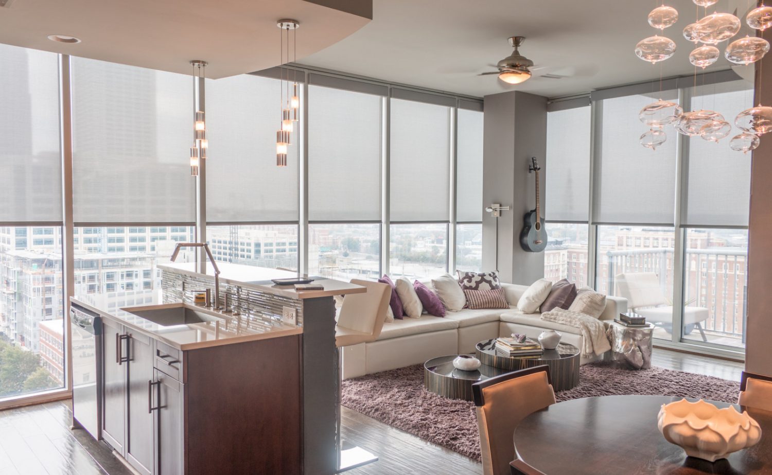 Motorized shades & Lighting Automation Atlanta Condo-4