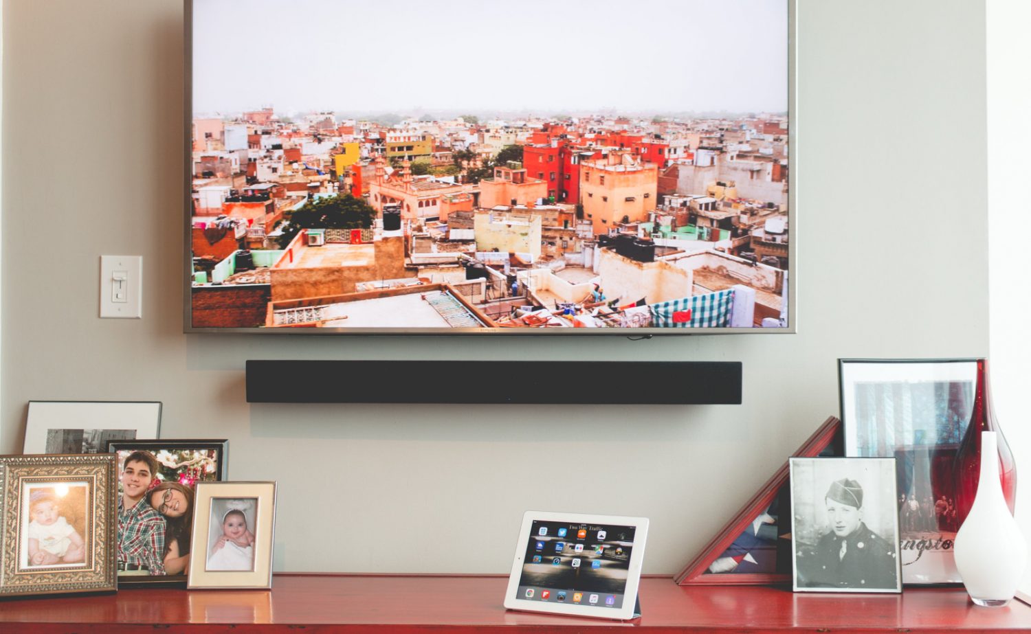 Wall Mounted TV & Soundbar with Automation