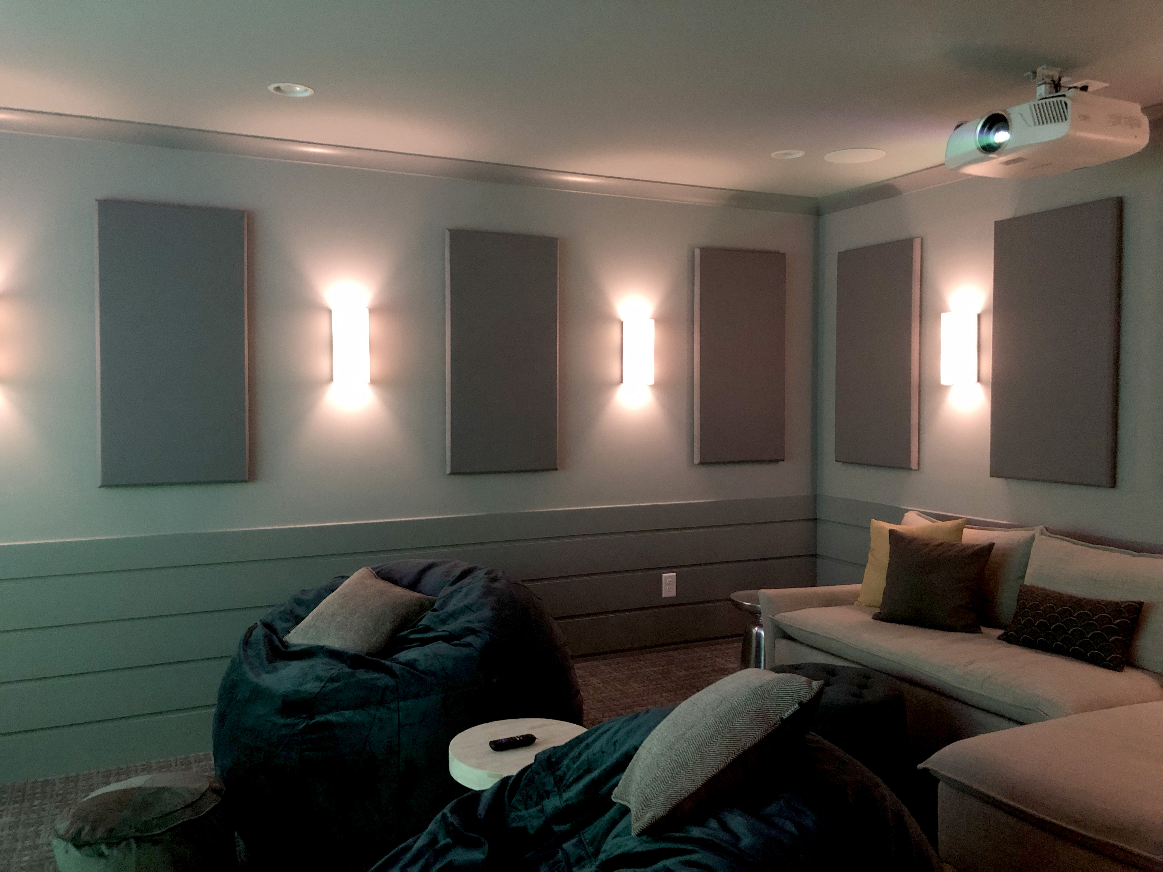 Basement Home Theater Build & Living Room Media Wall