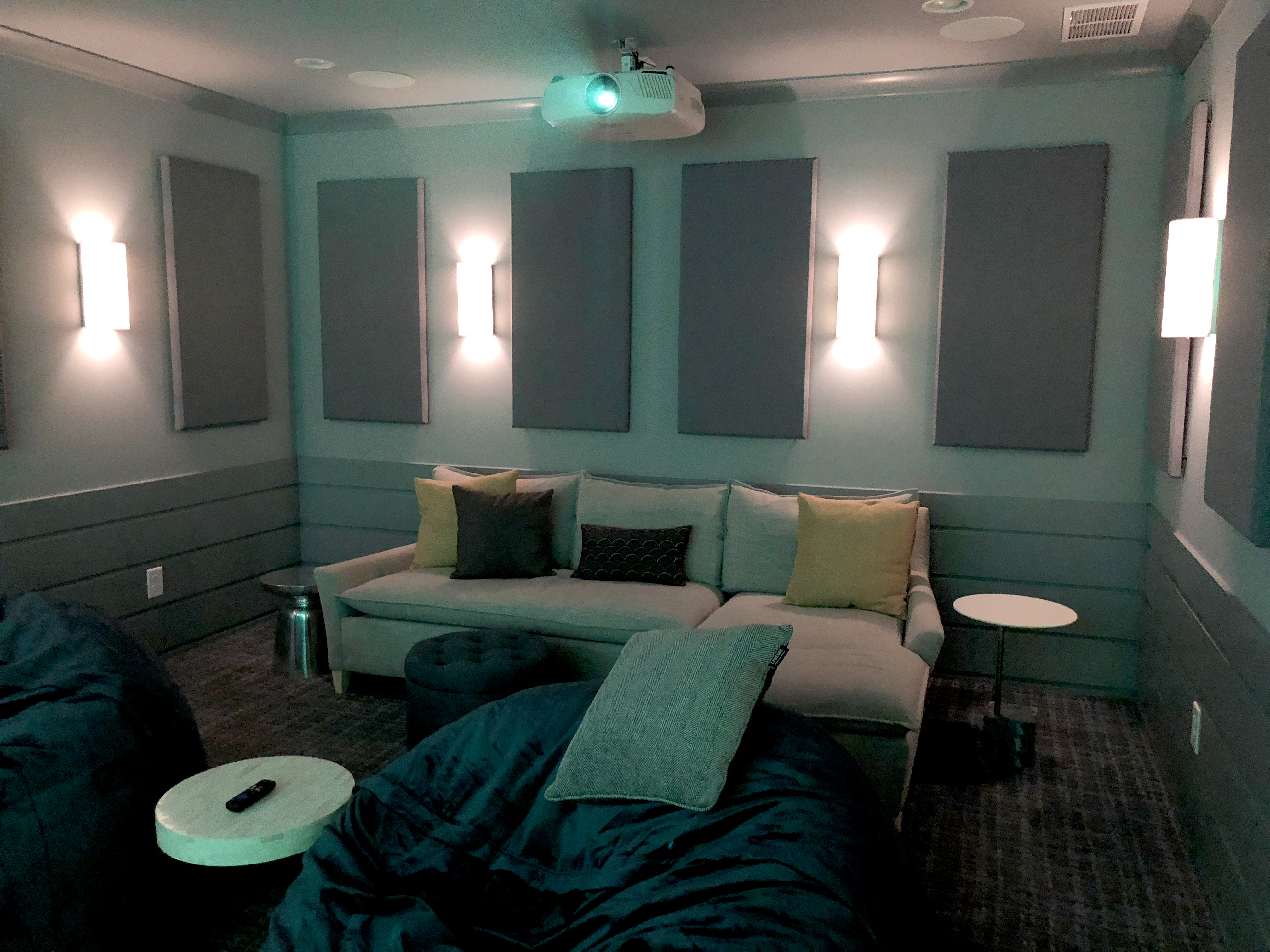 Basement Home Theater Build & Living Room Media Wall